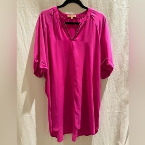 BARBIE PINK Gibson Latmer v-neck tunic, size XL